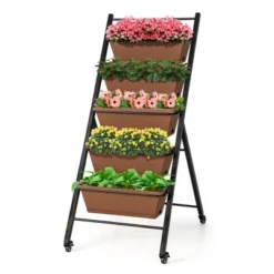 Costway 5-Tier Vertical Raised Garden Bed Elevated Planter With Wheels & Container Boxes Brown 17 Costway 5-Tier Vertical Raised Garden Bed Elevated Planter With Wheels & Container Boxes Brown -Deals Patio Elegance Store GUEST ab1a6116 1810 4427 a21c b92e8925526b