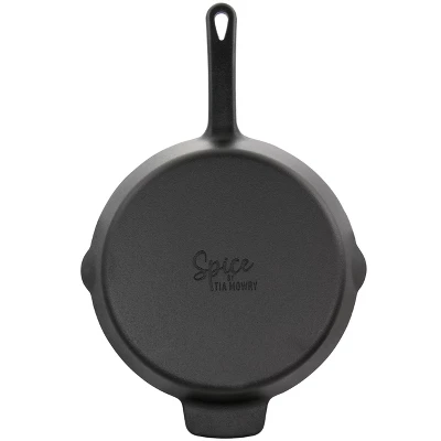 Spice By Tia Mowry Savory Saffron 12 Inch Cast Iron Skillet With Pouring Spouts 2 Spice By Tia Mowry Savory Saffron 12 Inch Cast Iron Skillet With Pouring Spouts - Image 2