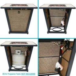 Sunnydaze Decor Sunnydaze Reykir Modern Smokeless Metal Outdoor Fire Pit With Tile Tabletop And Rafa Fabric Sides - 24" H -Deals Patio Elegance Store GUEST ace8bf2f 0504 43f1 9d34 557a4028d3e4