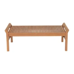 Stamford 2pc Eucalyptus Wood Outdoor Bench With Coffee Table - Natural - Alaterre Furniture -Deals Patio Elegance Store GUEST ad3ea85b 6333 479a b403 79878625845d