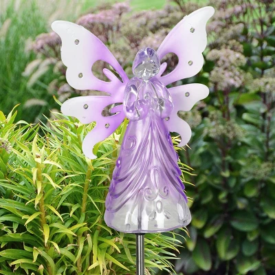 39.25" Metal Angel Solar Stake Purple - Exhart 13 39.25" Metal Angel Solar Stake Purple - Exhart - Image 13