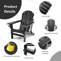 Tangkula 2PCS Adirondack Chair W/Ergonomic Design&Ottoman Outdoor Armchair HDPE Chair For Yard&Patio Black/Coffee/Grey/Turquoise/White -Deals Patio Elegance Store GUEST aec407f1 7e70 4c10 8f7f 5ed7965b7e05