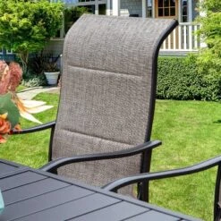 7pc Patio Dining Set With Steel Table With Umbrella Hole & Metal Padded Arm Chairs - Captiva Designs -Deals Patio Elegance Store GUEST aee9bd96 2ae5 4502 8b42 237dc1534733