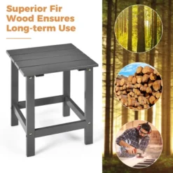 Costway 2PCS Patio Adirondack Chair Side Table Set Solid Wood Garden Deck Grey -Deals Patio Elegance Store GUEST af53440d 6bf6 4e8b 95ea ed018f9af213