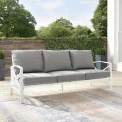 Kaplan Outdoor Metal Sofa White With Gray Cushions - Crosley 15 Kaplan Outdoor Metal Sofa White With Gray Cushions - Crosley -Deals Patio Elegance Store GUEST af6a0eac c026 49c3 89fc a9fae9a3eb66