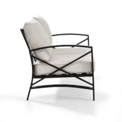 Kaplan Outdoor Metal Loveseat - Oatmeal/Bronze - Crosley -Deals Patio Elegance Store GUEST afbb4056 f387 4706 859e b3e2e82a00c5