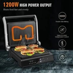 Costway Electric Panini Press Grill 1200W Sandwich Maker With Independent Temperature Control & Removable Drip Tray 12 Costway Electric Panini Press Grill 1200W Sandwich Maker With Independent Temperature Control & Removable Drip Tray -Deals Patio Elegance Store GUEST afca85e0 8c57 47b9 8950 96b876edd4dd