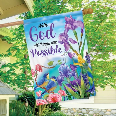 With God Religious House Flag Inspirational 28" X 40" Briarwood Lane 2 With God Religious House Flag Inspirational 28" X 40" Briarwood Lane - Image 2