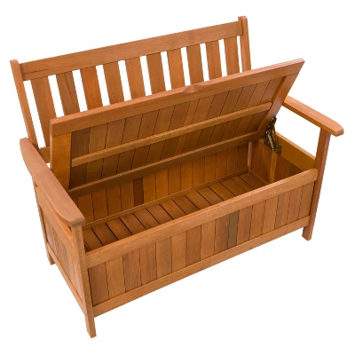 Outdoor Storage Bench - Natural - CorLiving 2 Outdoor Storage Bench - Natural - CorLiving - Image 2