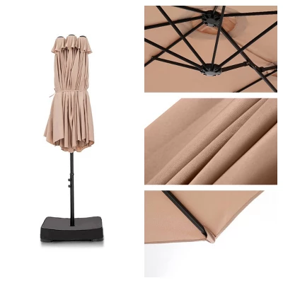 Rectangular Outdoor Patio Market Umbrella With Extra Large Base And Sand Bags - Captiva Designs 1 Rectangular Outdoor Patio Market Umbrella With Extra Large Base And Sand Bags - Captiva Designs