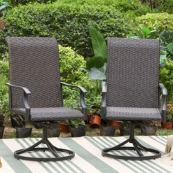 5pc Patio Dining Set Wh 360 Swivel Chairs & Square Plastic Tabletop - Captiva Designs -Deals Patio Elegance Store GUEST b2347753 0eec 41a3 ad50 a399709c62e1