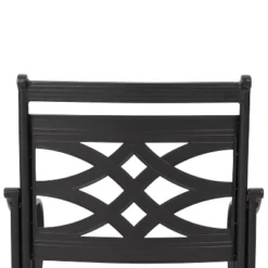 7pc Outdoor Dining Set With 6 Chairs With Seat & Back Cushions & Metal Rectangle Table With Umbrella Hole - Captiva Designs -Deals Patio Elegance Store GUEST b2b22f97 5cb1 4d7f a309 95c07955993d