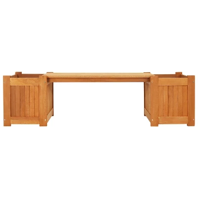Sunnydaze Decor Sunnydaze Outdoor Meranti Wood With Teak Oil Finish Wooden Garden Planter Box Bench Seat - 68" - Brown 6 Sunnydaze Decor Sunnydaze Outdoor Meranti Wood With Teak Oil Finish Wooden Garden Planter Box Bench Seat - 68" - Brown - Image 6