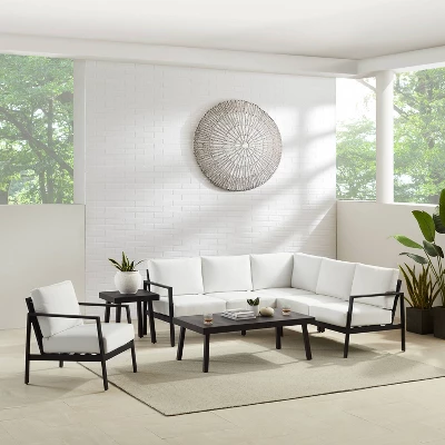 Linon Lark Aluminum Sectional Sofa White 6 Linon Lark Aluminum Sectional Sofa White - Image 6