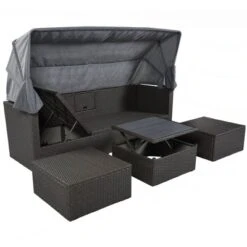 4pc Outdoor Wicker Rectangle Daybed With Canopy & Cushions - Gray - GODEER 25 4pc Outdoor Wicker Rectangle Daybed With Canopy & Cushions - Gray - GODEER -Deals Patio Elegance Store GUEST b4b4cecb f91e 4e96 8190 7cd056bf1474