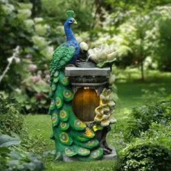 LuxenHome Resin Blue And Green Peacock Outdoor Fountain Garden Fountain With LED Light 21 LuxenHome Resin Blue And Green Peacock Outdoor Fountain Garden Fountain With LED Light -Deals Patio Elegance Store GUEST b5347d40 2e5c 4efb 96ba 92b1651f36c4