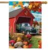 Harvest Bridge Autumn House Flag Pickup Truck Fall 28" X 40" Briarwood Lane