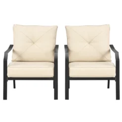 Tangkula Set Of 2 Patio Dining Chairs Outdoor Armchairs W/Padded Cushions For Backyard Garden Balcony -Deals Patio Elegance Store GUEST b547dbc9 4725 493d a348 958e27e98d35