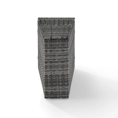 Catalina Outdoor Wicker Arm Table - Gray - Crosley 1 Catalina Outdoor Wicker Arm Table - Gray - Crosley