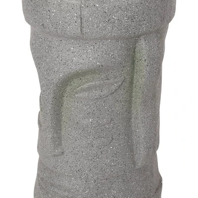 Christopher Knight Home 10" Wide Poulan Concrete Outdoor Novelty Polynesian Planter Stone Gray 6 Christopher Knight Home 10" Wide Poulan Concrete Outdoor Novelty Polynesian Planter Stone Gray - Image 6