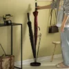 Vintiquewise Black Umbrella Shaped Creative Umbrella Holder Stand For Indoor And Outdoor