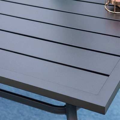 7pc Patio Set With Steel Table & Lightweight Aluminum Frame Sling Chairs - Captiva Designs 3 7pc Patio Set With Steel Table & Lightweight Aluminum Frame Sling Chairs - Captiva Designs - Image 3