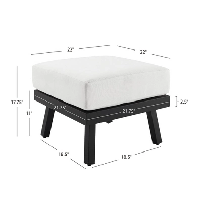 Linon Lark Aluminum Ottoman 7 Linon Lark Aluminum Ottoman - Image 7