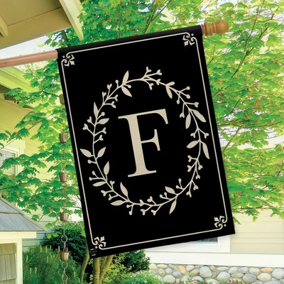 Briarwood Lane Classic Monogram Letter F House Flag Double-Sided 28" X 40" 2 Briarwood Lane Classic Monogram Letter F House Flag Double-Sided 28" X 40" - Image 2