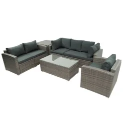 7pc Wicker Patio Seating Set With Storage Box - Gray - GODEER 18 7pc Wicker Patio Seating Set With Storage Box - Gray - GODEER -Deals Patio Elegance Store GUEST b780ebbe 7605 4b28 b9ff 46dd10f5f9f4
