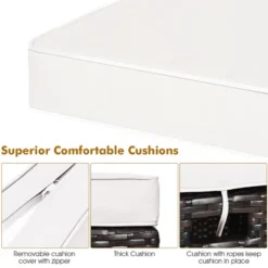 Costway 2PCS Patio Rattan Ottoman Cushioned Seat Beige -Deals Patio Elegance Store GUEST b7f958b2 648c 4371 8ac6 a3eda38fe592