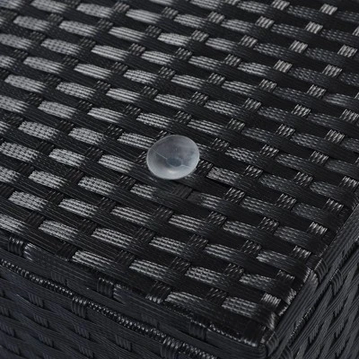 5pc Wicker Patio Sectional Seating Set With Cushions - Black/Blue - GODEER 16 5pc Wicker Patio Sectional Seating Set With Cushions - Black/Blue - GODEER - Image 16