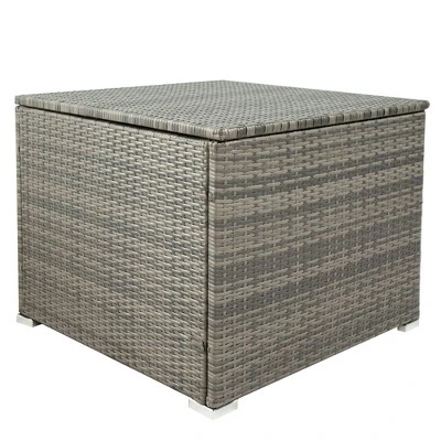 7pc Wicker Patio Seating Set With Storage Box - Gray - GODEER 12 7pc Wicker Patio Seating Set With Storage Box - Gray - GODEER - Image 12
