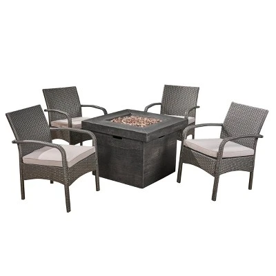 Christopher Knight Home Cordoba 5pc Iron Outdoor Patio Fire Pit Furniture Set 15 Christopher Knight Home Cordoba 5pc Iron Outdoor Patio Fire Pit Furniture Set - Image 15