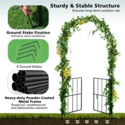 Costway Garden Arch Arbor Trellis With Gate 7.5 Ft Patio Archway Pergola For Wedding 15 Costway Garden Arch Arbor Trellis With Gate 7.5 Ft Patio Archway Pergola For Wedding -Deals Patio Elegance Store GUEST b970d1b5 4764 4477 8a3a 4f28cc8b44cd