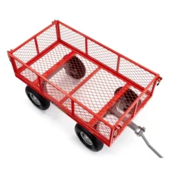 Gorilla Cart 800lbs. Capacity Heavy Duty Durable Steel Mesh Flatbed Garden Utility Wagon - Red -Deals Patio Elegance Store GUEST bc9343aa 68cd 45fb 8678 7c9454775b31