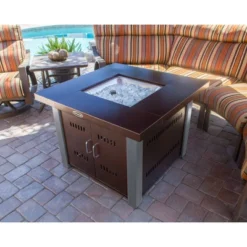 Outdoor Fire Pit In Hammered Bronze & Stainless Steel - AZ Patio Heaters