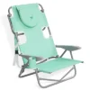 Ostrich Lightweight Portable Outdoor On Your Back Folding Chair For Relaxing With 5 Seat Adjustment Backpack Straps And Cup Holder, Teal (3 Pack)