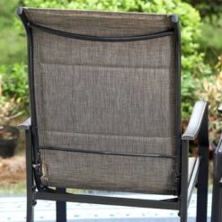 5pc Outdoor Dining Set With Padded Sling Chairs & Round Metal Table - Gray/Black - Captiva Designs -Deals Patio Elegance Store GUEST be54fa6b daa8 4e46 b99a 364507cedbbf