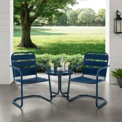 Brighton 3pc Metal Conversation Seating Set - Navy - Crosley -Deals Patio Elegance Store GUEST bee0d8d3 3251 4dfa b255 82508f16e1fa