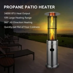 Costway 34000 BTU Patio Heaters Stainless Steel Round Propane Glass Tube Flame W/Wheels 11 Costway 34000 BTU Patio Heaters Stainless Steel Round Propane Glass Tube Flame W/Wheels -Deals Patio Elegance Store GUEST bf89b9a1 039c 40a7 9f82 16f4a5a49430