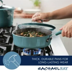 Rachael Ray Cook + Create Aluminum Nonstick Saute Pan With Lid 3qt Agave Blue -Deals Patio Elegance Store GUEST bfaf3ee8 769f 4d6d bd1c a2dfe6de42b1