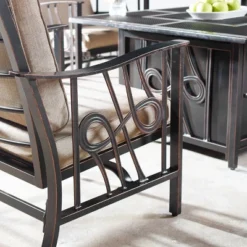 5pc Set With 42" Square Outdoor Aluminum Fire Table & Four Chairs - Oakland Living -Deals Patio Elegance Store GUEST c0b49fa3 2998 411a a98d edfc235a9198