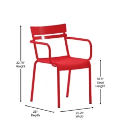 Flash Furniture Nash Commercial Grade Steel Indoor-Outdoor Stackable Chair With 2 Slats And Arms -Deals Patio Elegance Store GUEST c14760d2 c3b4 40b8 8e69 91d2401790b1