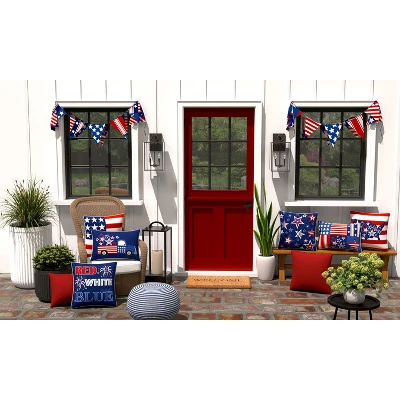 18"x18" Outdoor/Indoor Square Throw Pillow Red - Pillow Perfect 3 18"x18" Outdoor/Indoor Square Throw Pillow Red - Pillow Perfect - Image 3