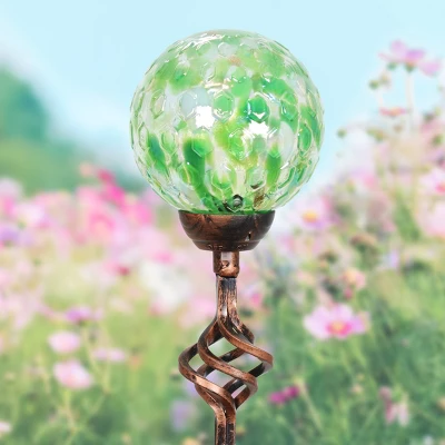 31" Solar Pearlized Glass Honeycomb Finial Resin Garden Stakes Green - Exhart 2 31" Solar Pearlized Glass Honeycomb Finial Resin Garden Stakes Green - Exhart - Image 2