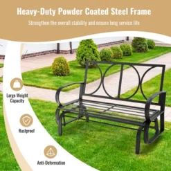 Tangkula 2-Person Outdoor Patio Glider Bench Swing Seat Bench W/ Seat & Back Cushions -Deals Patio Elegance Store GUEST c2eb0a6b 9b58 4541 9cfa 71f5306bcd8d