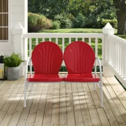 Griffith Outdoor Loveseat - Bright Red - Crosley -Deals Patio Elegance Store GUEST c2f87aa9 26cb 4696 8c95 61f79da9683f