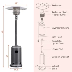 Costway 50000 BTU Propane Patio Heater Standing LP Gas Steel W/ Wheels Grey -Deals Patio Elegance Store GUEST c328b911 8add 4b7d 91e7 b61c9f992085