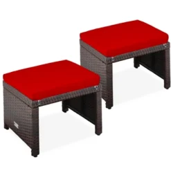 Best Choice Products Set Of 2 Multipurpose Patio Wicker Ottomans W/ Removable Cushions, Steel Frame -Deals Patio Elegance Store GUEST c3d59ab8 abb4 410f 8052 3002b84aba5e