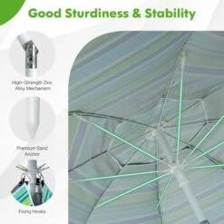 Tangkula 6.5 FT Patio Portable Beach Adjustable Umbrella W/ Folding Table & Sandbag Green -Deals Patio Elegance Store GUEST c53369ea 3a31 49ee 9bcf 6de0f2622083